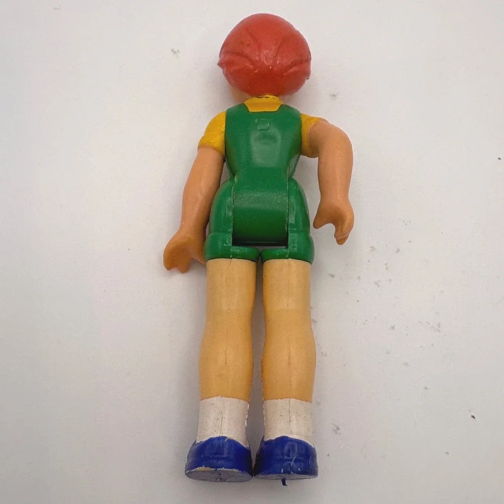 Vtg Fisher Price Dollhouse Figure Girl Child Green Overalls Yellow Shirt 1981